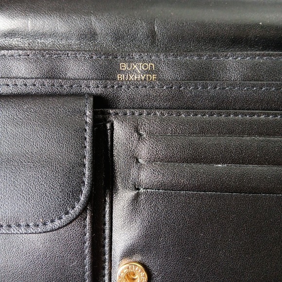 BUXTON BUXHYDE WOMEN'S BLACK WALLET Organizer NEW OLD STOCK Checkbook Key Chain - Picture 7 of 9